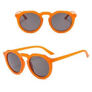 Classic Hip Hop Vintage Style Shades Unisex Round ORANGE